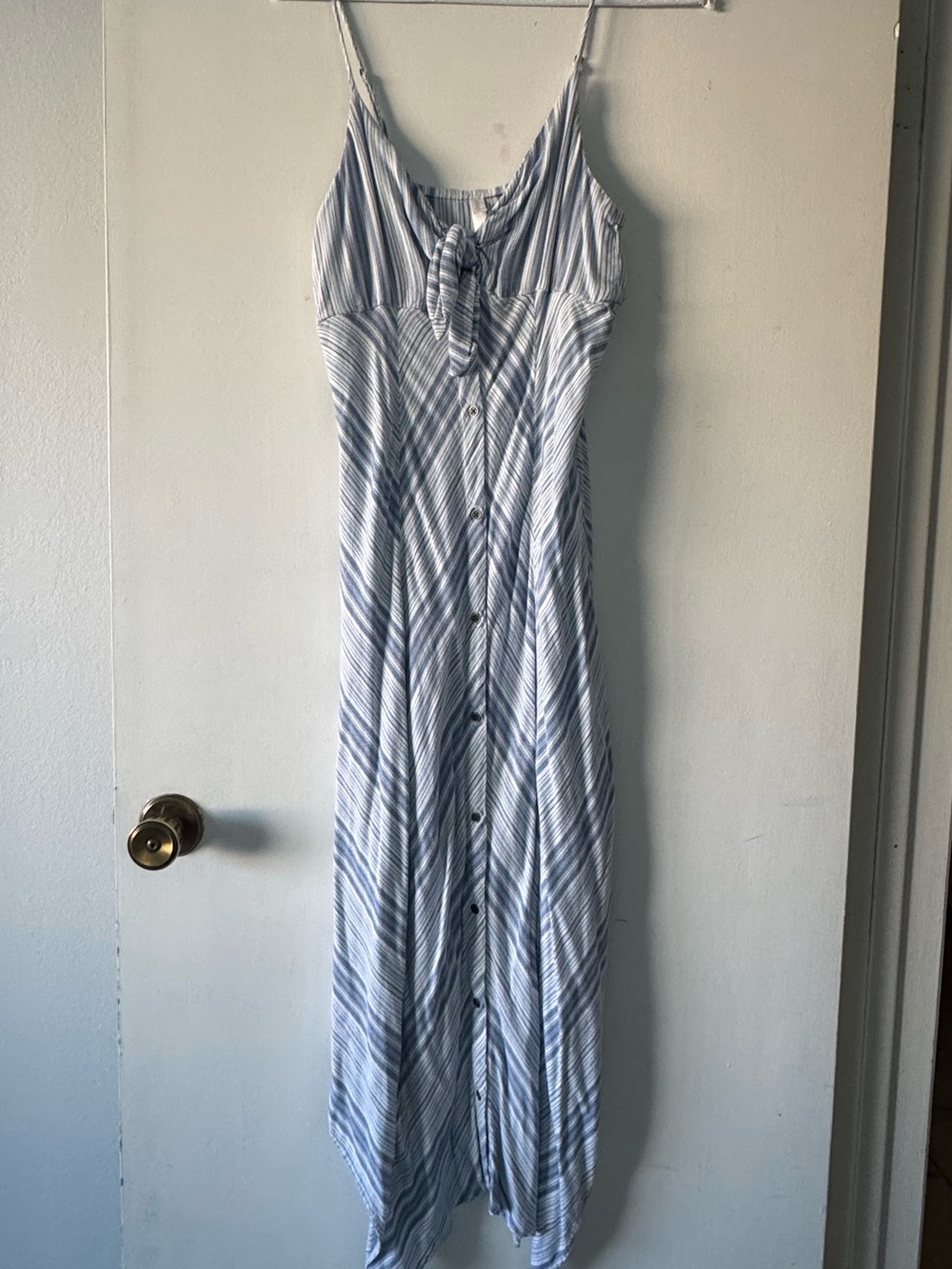 Xhilaration Blue & White Striped Maxi Sundress